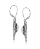 Fritz Casuse Sterling Silver Arrowhead and White Agate Gemstone Lever Back Earrings