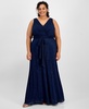 Plus Size Sleeveless V-Neck A-Line Gown