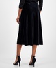Women's Flare Midi Velvet Pull-On Skirt 
