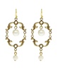 14K Gold-tone Pear Drop Wire Earring