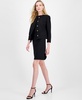 Women's Braid-Trim Textured Five-Button Jacket