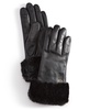 Women's Faux-Fur-Cuff Leather Gloves