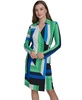 Women's Printed Faux-Wrap Long-Sleeve Sheath Dress