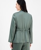 Women's Drape-Front Drawstring-Waist Jacket