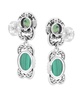 Sterling Silver Malachite Peridot Desert Bloom Dangle Earrings