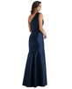 Plus Size Bow One-Shoulder Satin Trumpet Gown