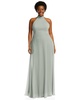 Plus Size High Neck Halter Backless Maxi Dress