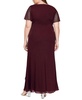 Plus Size Flutter-Sleeve Embellished-Trim Gown 