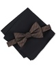 Men's Kent Stripe Bow Tie & Solid Pocket Square Set, Created for Macy's