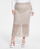 Trendy Plus Size Sparkle Crochet Midi Skirt, Created for Macy's