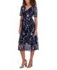 Women's Embroidered Mesh Tie-Waist Midi Dress