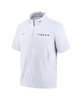 Men's White LSU Tigers 2024 Sideline Coach Short Sleeve Half-Zip Hoodie Jacket