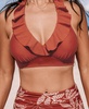 Women's Ruffled Halter Bikini Top & Tropical Bottoms Set