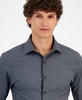 Men's Slim-Fit 4-Way Stretch Medallion Dress Shirt, Created for Macy's