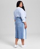 Trendy Plus Size Cotton Button-Front Shirt & Two-Toned Denim Skirt, Exclusively at Macy's