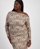 Trendy Plus Size Printed Asymmetric Drape Top, Exclusively at Macy's