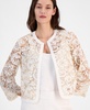 Women's Lace Open-Front 3/4-Sleeve Jacket