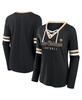 Women's Black New Orleans Saints Won and Done Lace-Up Long Sleeve Fashion Top