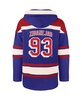 Men's Mika Zibanejad Blue New York Rangers Player Name and Number Lacer Pullover Hoodie