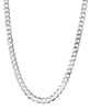 Men's Curb Link 24" Sterling Silver Necklace Chain (5-1/2mm)
