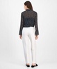 Women's Ruffled Polka Dot Shirt & High Rise Pull-On Pants