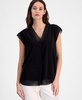 Women's Extended-Shoulder Mixed-Media Top