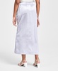 Women's Shiny Front-Slit Midi Cargo Skirt, Created for Macy's