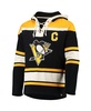 Men's Mario Lemieux Black Pittsburgh Penguins Retired Player Name and Number Lacer Pullover Hoodie