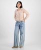 Women's Pleated Lace-Trim Floral-Print Blouse, Regular & Petites, Exclusively at Macy's