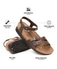 - Whitney Open Toe Genuine Leather Platform Sandals with Adjustable Ankle Strap