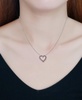 Lab-Grown Ruby & Cubic Zirconia Heart Pendant Necklace in Sterling Silver, 16" + 2" extender, Created for Macy's