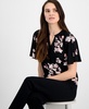 Women's Printed Short-Bell-Sleeve Blouse 