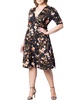 Plus Size Gabriella Ruched Sleeve Midi Dress with Pockets