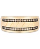 Men's Black Diamond Double Row Band (1/3 ct. t.w.) in 10k Gold (Also in Light Brown Diamond)