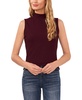 Women's Sleeveless Mock Neck Wide Rib Knit Top