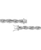 Men's Cubic Zirconia Rope Link 22" Chain Necklace in Sterling Silver, Created for Macy's