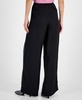 Women's High-Rise Rhinestone-Trim Wide-Leg Pants, Created for Macy's