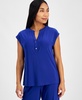 Petite Button-Neck Dolman-Sleeve Top