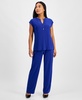 Petite Button-Neck Dolman-Sleeve Top