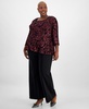 Plus Size Embroidered Sequin Elbow-Sleeve Jacket & Shell