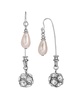 Imitation Pearl Crystal Front Back Drop Earrings