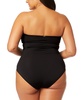 Plus Size Twist-Front Shirred Bandeau One-Piece Swimsuit