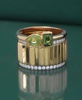 Peridot (3/8 ct. t.w.) & Green Tourmaline Ring (1/3 ct. t.w.) Bezel Ring in Gold Vermeil,  (Also available in Morganite & Pink Topaz) Created for Macy's