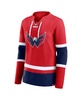 Women's Red Washington Capitals Prime Time Lace-Up Long Sleeve T-Shirt