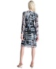 Women's Printed Side-Ruched Sheer-Sleeve Mesh Dress
