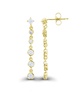 Cubic Zirconia Rhodium Plated Dangling Bezel Set Earrings (Also in 14k Gold Over Silver)