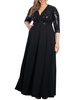 Women's Plus Size Paris Pleated Sequin Gown