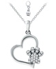 Cubic Zirconia Heart & Paw 18" Pendant Necklace, Created for Macy's