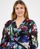 Plus Size Printed Twist-Front Maxi Dress 