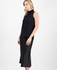 Women's Bow-Back Ruffled-Neck Sleeveless Lace Blouse & Solid Pull-On Flared Midi Skirt